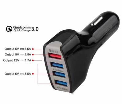 Автомобильное зарядное устройство 4 USB 7А QC 3.0 LZ-KC08