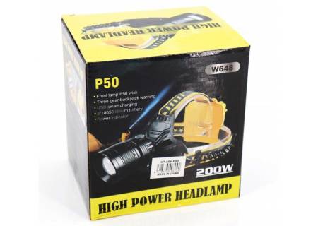 ФОНАРЬ НАЛОБНЫЙ W648, P50, 200W