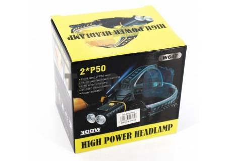 ФОНАРЬ НАЛОБНЫЙ W647, 2*P50, 300W