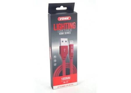 BDL-S10 iPhone 5/6/7/X "VONK" USB Кабель с подсветкой ( Быстрая зарядка )