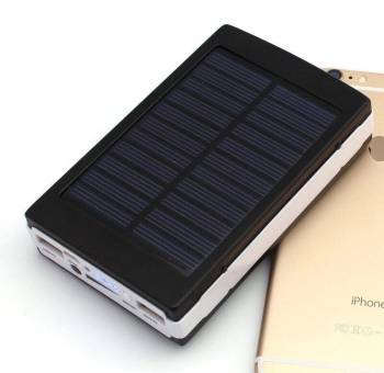 Внешний аккумулятор Power Bank с солнечной батареей 4500 mAh + фонарик LED