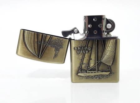 Зажигалка бензиновая тип zippo KingLing "Судно 003"