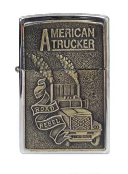 Зажигалка бензиновая тип zippo JianTai "AMERICAN TRUCKER"