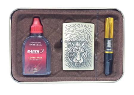 Зажигалка бензиновая тип zippo EARTCH "TIGER"