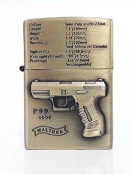 Зажигалка бензиновая тип zippo JianTai "Walther P99 1996"