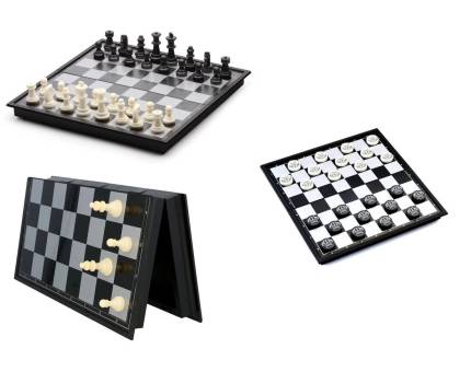 ИГРА 2 В 1 МАГНИТНАЯ ШАШКИ ШАХМАТЫ 25*25 см