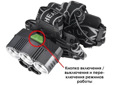 Мощный налобный фонарь H-T477 +сенсорный датчик включения