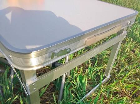 СТОЛ РАСКЛАДНОЙ + 4 СТУЛА (АЛЮМИНИЙ) УСИЛЕННЫЙ PRO Белый 120х60х70 см