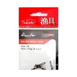 Вертлюг цилиндрический c T-застежкой TAKEDO Hunter TKDH104310BN (4шт)
