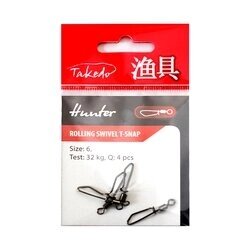 Вертлюг цилиндрический c T-застежкой TAKEDO Hunter TKDH104306BN (4шт)