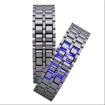 LED Часы без циферблата  Металлик