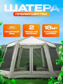 Шатер LANYU 1629 с сеткой и стенами 430х430х230 см