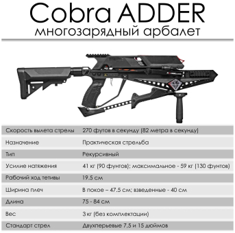 АРБАЛЕТ многозарядный Cobra System RX ADDER "Ek Archery" CR-097AD130-R