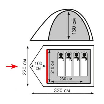 ПАЛАТКА Tepee 4 (V2) (зеленый) "Totem" TTT-027