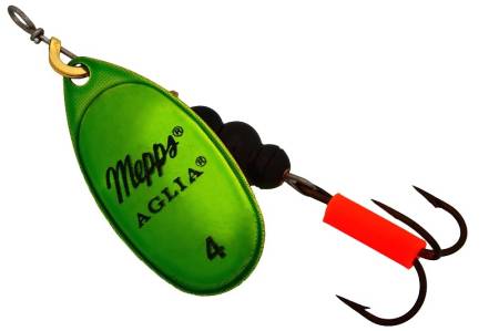БЛЕСНА "4" вращ. 9 гр. Aglia Platinum 4 G/Green "Mepps"