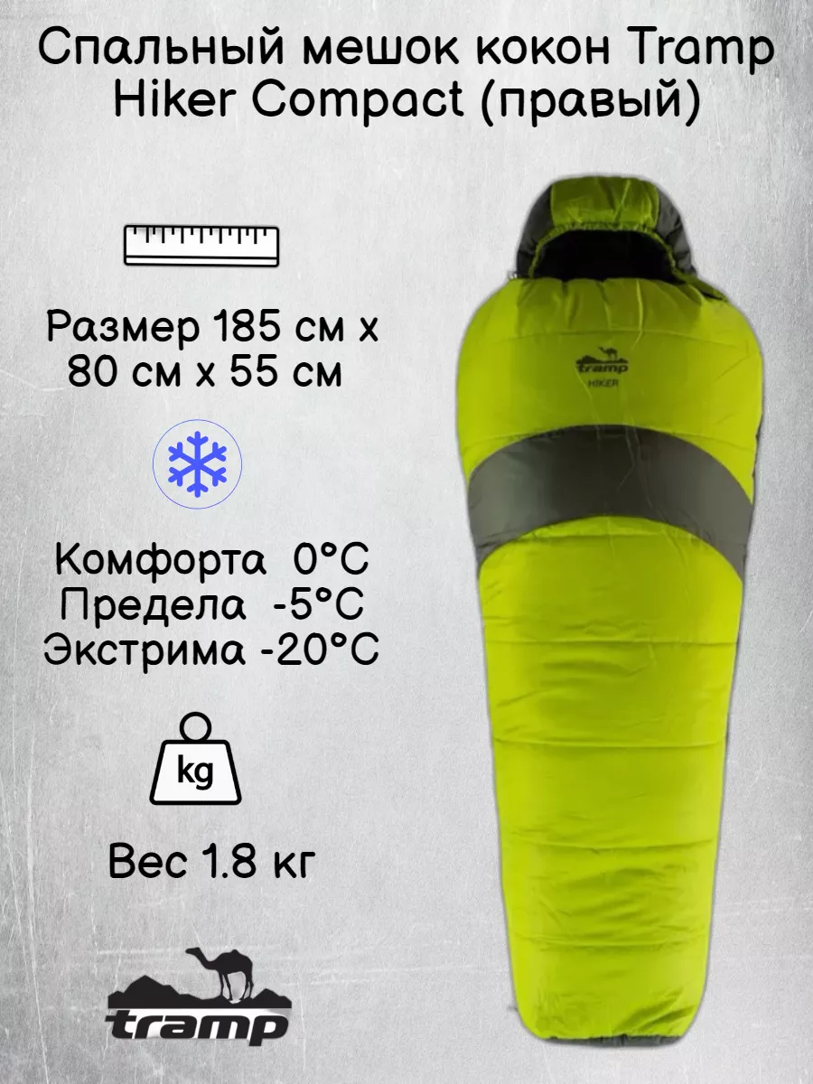Спальный мешок -20 Hiker Compact/Правый "Tramp"
