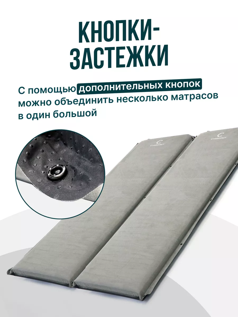 КОВРИК самонадувной 188*59*10 "Следопыт" серый PF-KS-02
