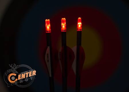 ХВОСТОВИК 6.2mm светящийся для лучных стрел красный 3шт "Centershot"