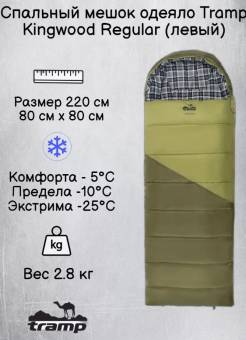 Спальник одеяло -25 Kingwood Regular/Левый "Tramp"