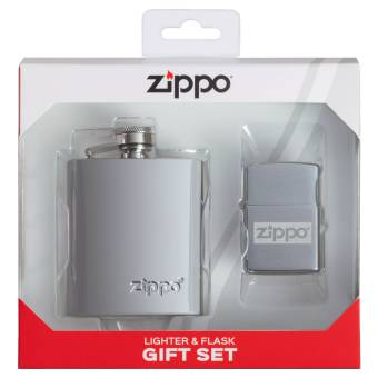 НАБОР подарочный: ZIPPO фляжка 89 мл и зажигалка в коробке