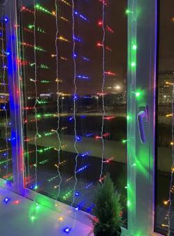 ГИРЛЯНДА LED Дождь/Занавес мультиколор (ширина 3 м, высота 3 м)