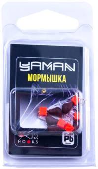 Мормышка безнас. Муравей с ушком матовый шоколад (1г) ядреный кубик красный "Яман"