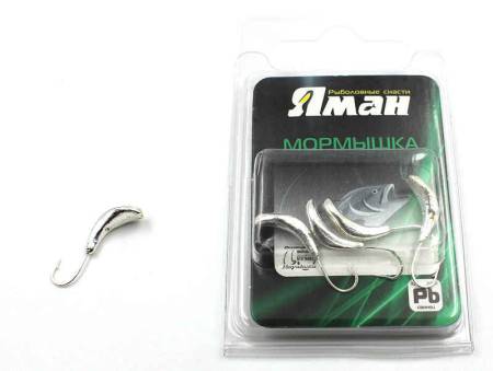 Мормышка 1г. Комар с отверстием, SILVER PLATED "Яман"