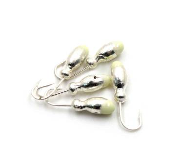Мормышка 0.5г. Щелкун с фосфорной пяткой SILVER PLATED "Яман" Я-МР0137