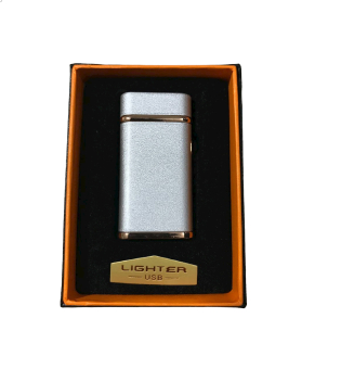 ЗАЖИГАЛКА импульсная с двойной дугой (USВ) в подарочной коробочке "Lighter" 10384