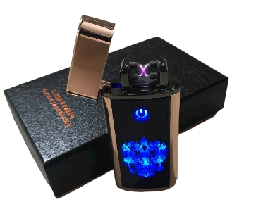 ЗАЖИГАЛКА импульсная с двойной дугой (USВ) в подарочной коробочке "Lighter" 9708