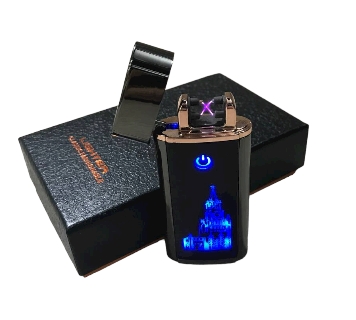 ЗАЖИГАЛКА импульсная с двойной дугой (USВ) в подарочной коробочке "Lighter" 9708