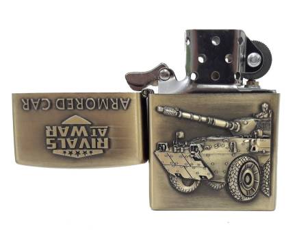 Зажигалка бензиновая тип zippo JianTai "Rivals at WAR ARMORED CAR"