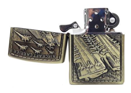 Зажигалка бензиновая тип zippo KingLing "Авианосец"