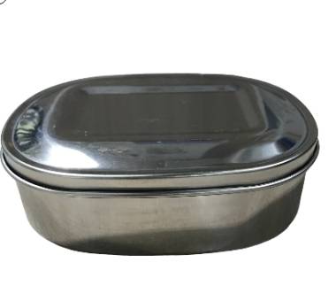 КОТЕЛОК 1л с крышкой, овальный, нержавейка, 16х13.5х5 см