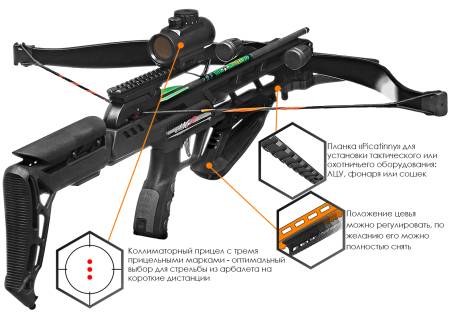 Арбалет рекурсивный Ek Jag 2 Pro (Скорпион 2) черный (c комплектацией) CR-071BP-R