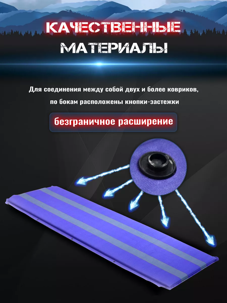 КОВРИК самонадувной 192X63X3 "Следопыт" синий/серый PF-KS-06