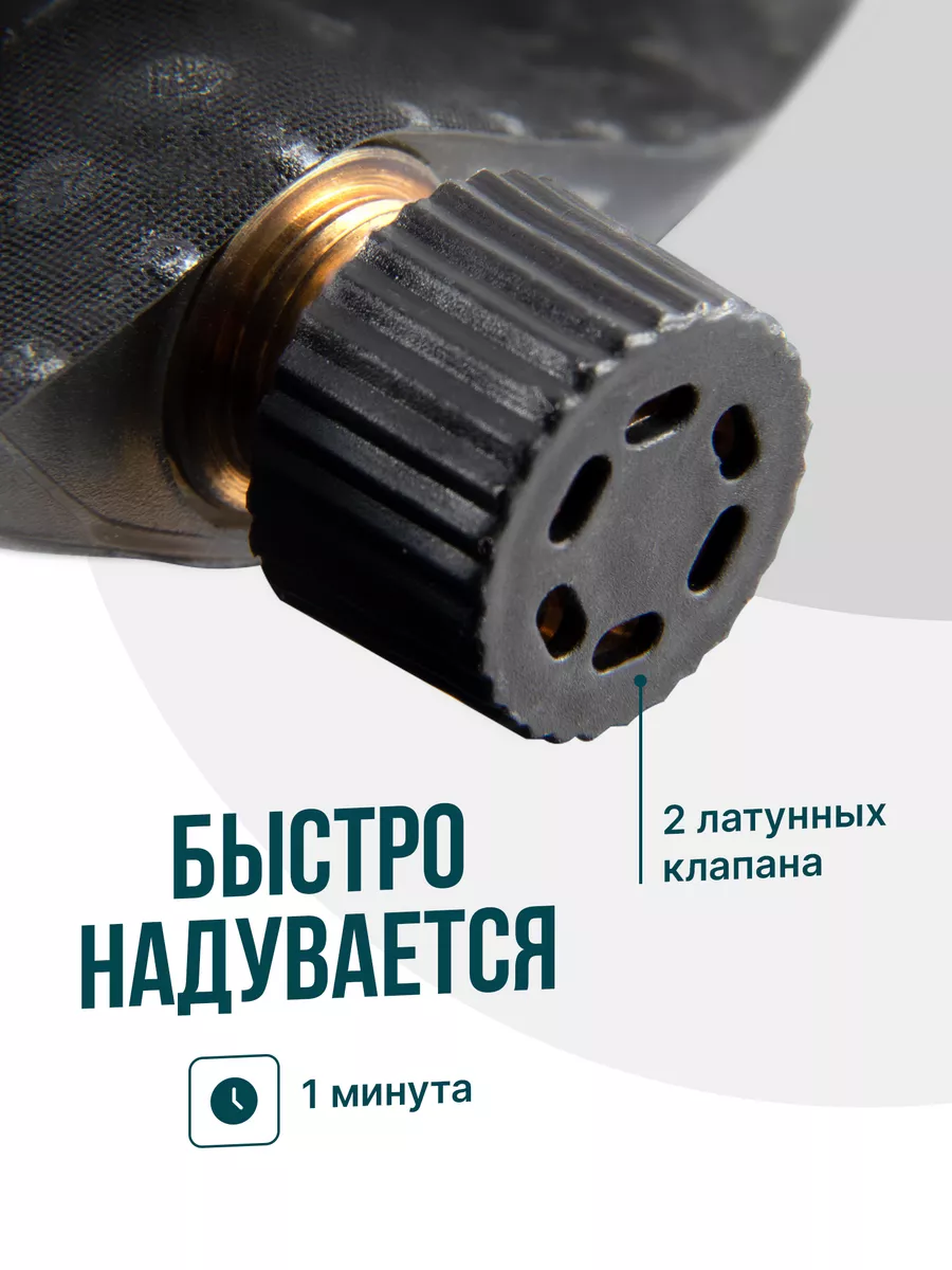 КОВРИК самонадувной 187*130*5 двуместный "Следопыт" серый PF-KS-01