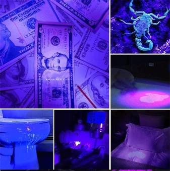 ФОНАРЬ c УФ-лампой, 395 нм, 128 светодиодов "UV-3"