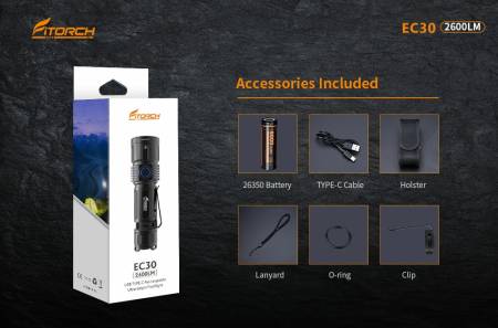 ФОНАРЬ ручной EC30 "FiTorch" туристический (акум. с USB TYPE-C)