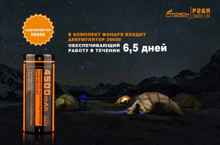 ФОНАРЬ ручной P26R "FiTorch" туристический (USB зарядка, Power Bank)