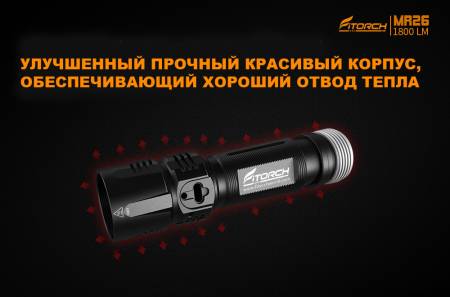 ФОНАРЬ ручной MR26 "FiTorch" тактический (USB зарядка, светофильтры)