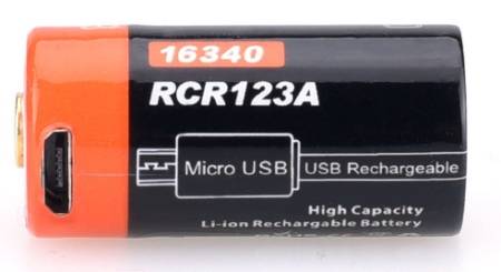 АККУМУЛЯТОР 16340 FiTorch (650 mAh) с зарядкой USB