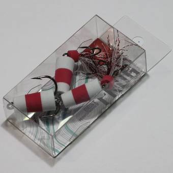 МАНДУЛА джиговая 1тройник №1/0 и 2шт усиленные №4 бел.крас. "Lucky John"