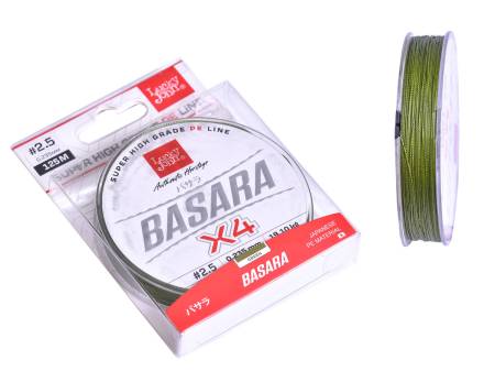 ЛЕСКА BASARA GREEN плетёная #1.2 125m, 0.154mm, 8.70kg. "Lucky John"