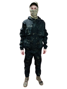 КОСТЮМ демисезонный Горка на манжетах, Black Multicam
