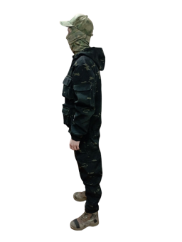 КОСТЮМ демисезонный Горка на манжетах, Black Multicam