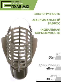 КОРМУШКИ Фидерные набор 40, 60, 80 гр. Vegas Bullet "Feeder Concept"