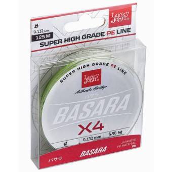 ЛЕСКА BASARA GREEN плетёная 125m, 0.132mm, 6.90kg. "Lucky John"