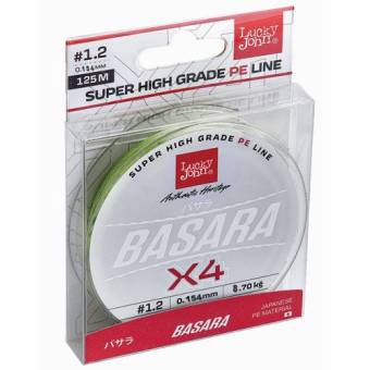 ЛЕСКА BASARA GREEN плетёная #1.2 125m, 0.154mm, 8.70kg. "Lucky John"