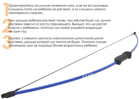 ЛУК детский классический Centershot Эльф синий (с комплектацией)